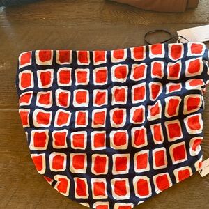 Reformation Red and Blue Patterned Crop Top